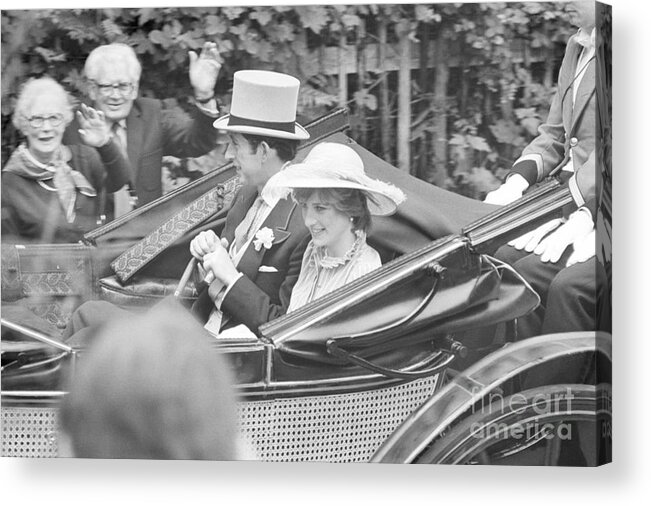 1980-1989 Acrylic Print featuring the photograph Prince Charles And Lady Diana In Open by Bettmann