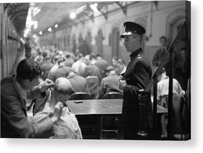 England Acrylic Print featuring the photograph Prison Haircut by Bert Hardy