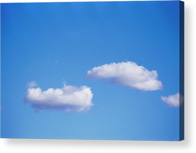 Arizona Acrylic Print featuring the photograph Puffy Clouds Floating In Sky, Grainy by Brian Stablyk