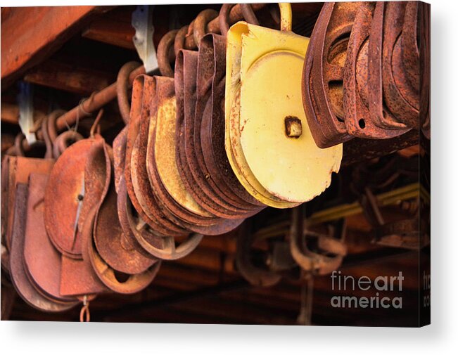Pulleys Acrylic Print featuring the photograph Pulleys by Jeff Swan