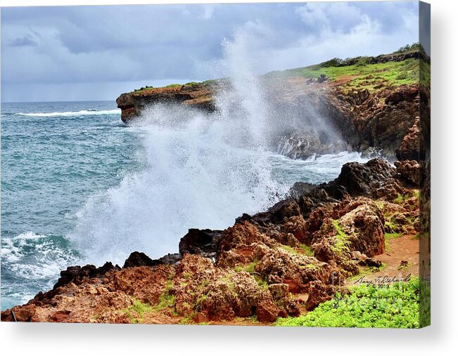 #gary #richards #garyfrichards #kauai #waterfall #island #archipelago #garden #gardenisle #tropical #rainforest #cliffs #napalicoast #napali #hollywood #waimea #canyon #waimeacanyon #nounou #trails #sleeping #giant #mountain #sleepinggiantmountain #ridge #hiking #manawaiopuna #jurassicparkfalls #punahoapoint #mahaulepuheritagetrail #hawaii Acrylic Print featuring the photograph Punahoa Point 2 by Gary F Richards