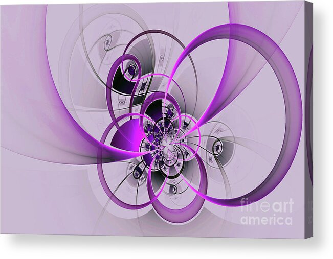 Clock Acrylic Print featuring the digital art Purple Infinity by Jim Hatch