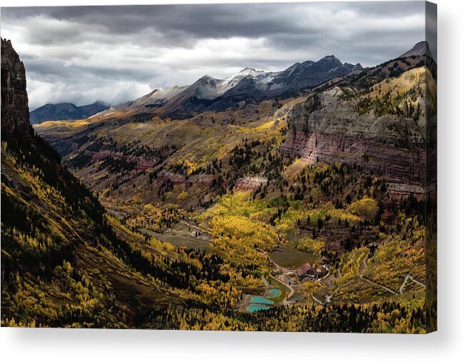 Telluride Acrylic Print featuring the photograph Quilted Color Patchwork by Norma Brandsberg