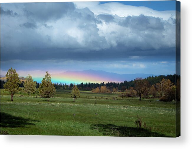 Rainbow Acrylic Print featuring the photograph Rainbow in the Valley by Randy Robbins