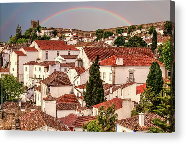 Castle Acrylic Print featuring the photograph Rainbow over Castle by David Letts
