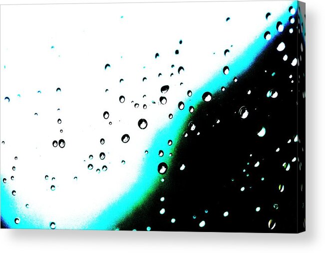 Linda Brody Acrylic Print featuring the digital art Raindrops 3 Abstract by Linda Brody