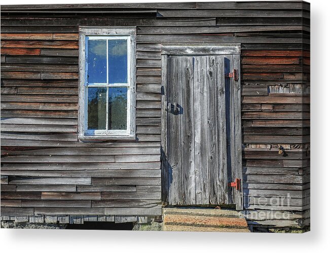 Rear Door Barn Western Massachusetts Hilltowns Acrylic Print featuring the photograph Rear Barn Door by Jim Gillen