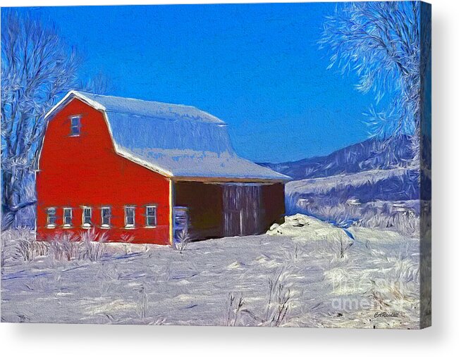 Red Acrylic Print featuring the photograph Standing Strong in Winter by Carol Randall