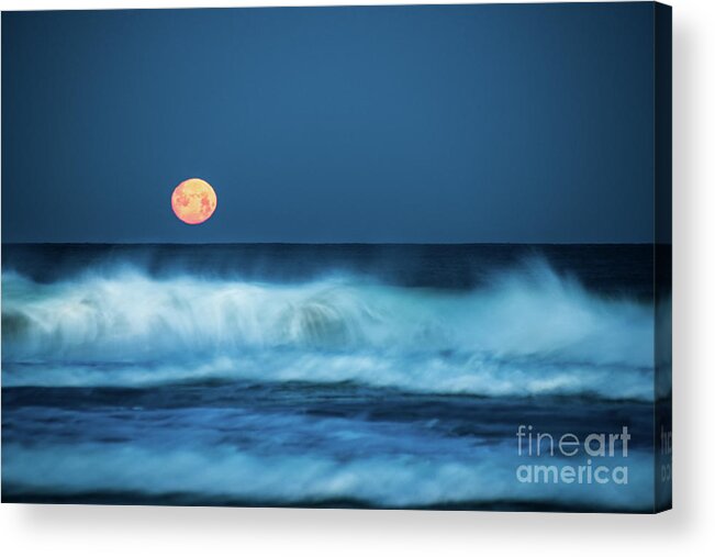 Moon Acrylic Print featuring the photograph Red Moon by Hannes Cmarits
