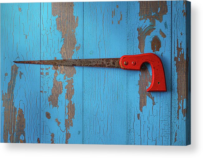 Handsaw Acrylic Print featuring the photograph Red Saw by David Smith