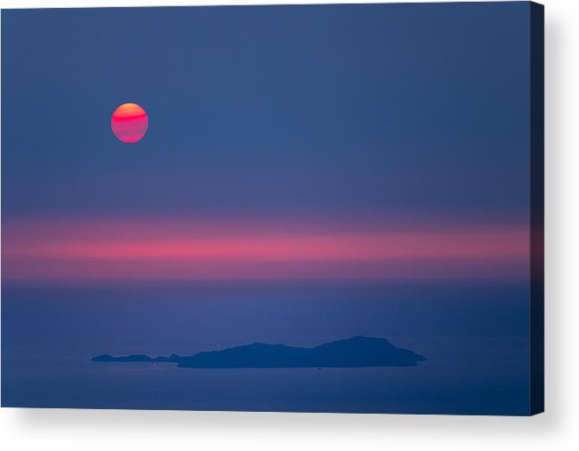 Red Acrylic Print featuring the photograph Red Sunset On The Sea by Vio Oprea