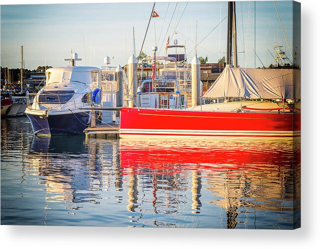 San Diego Acrylic Print featuring the photograph Red White and Blue Harbor by Joseph S Giacalone