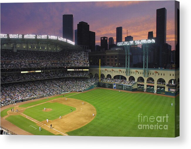 Minute Maid Park Acrylic Print featuring the photograph Reds V Astros X by Ronald Martinez Minute Maid Park Acrylic Print featuring the photograph Reds V Astros X by Ronald Martinez