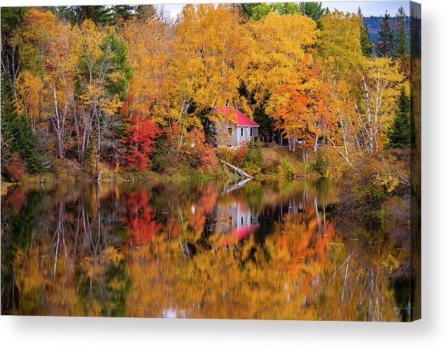 Autumn Reflection In New Hampshire Acrylic Print featuring the photograph Reflection Of Perfection by Mark Papke