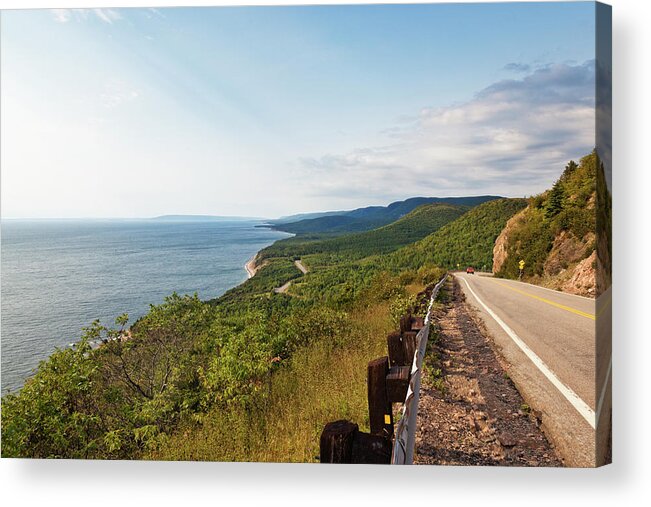 Ip_10310057 Acrylic Print featuring the photograph Road Passing By Coastline, Cape Breton Island Highlands, Canada by Jalag / Arthur F. Selbach