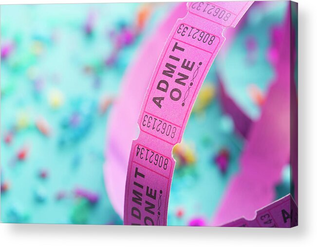 Event Acrylic Print featuring the photograph Roll Of Admit One Tickets by Greg Vote, Vstock Llc