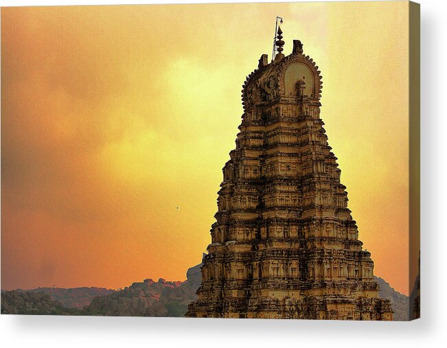 Hinduism Acrylic Print featuring the photograph Ruins Of Vijayanagara In Hampi by Gulfu Photography