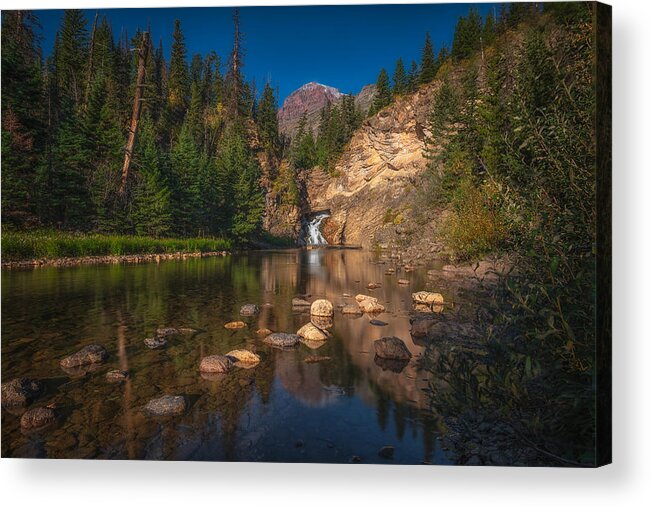  Acrylic Print featuring the photograph Running Eagle Falls, Glacier National Park by Yy Db