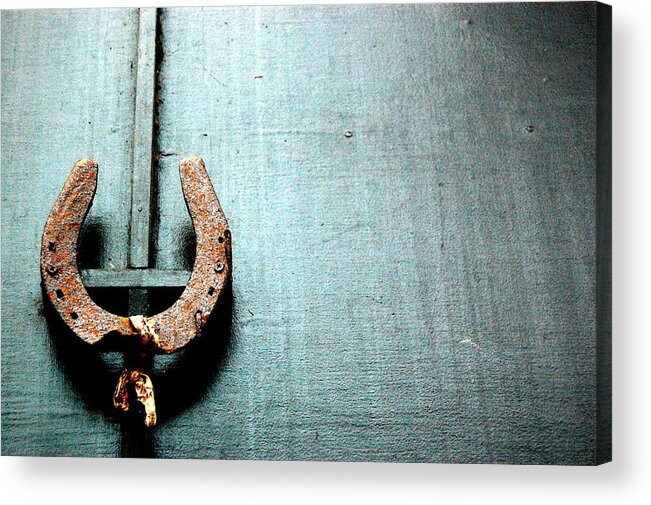 Curve Acrylic Print featuring the photograph Rusted Horseshoe by A.t. I Images