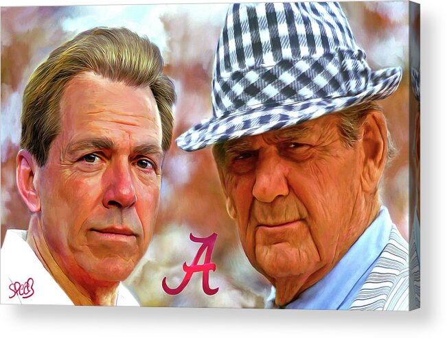 Mark Spears Acrylic Print featuring the painting Saban and Bear by Mark Spears