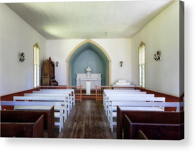 Church Acrylic Print featuring the photograph Sacred Heart Catholic Chruch Interior by Susan Rissi Tregoning