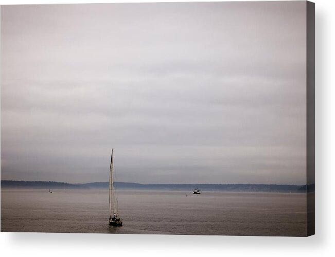 Sea Acrylic Print featuring the photograph Sail in Cloudy Day by Anamar Pictures
