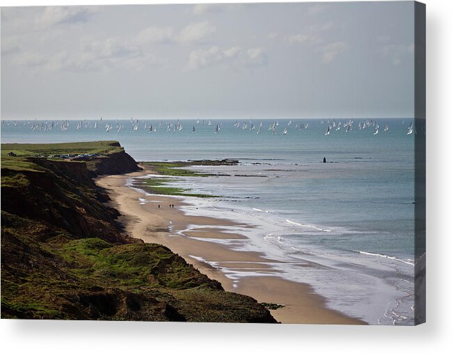 Seascape Acrylic Print featuring the photograph Sailing, Round The Island Race by S0ulsurfing - Jason Swain