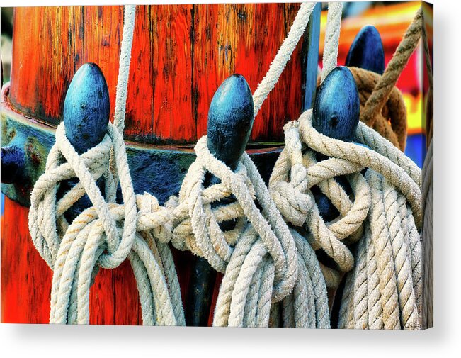 Rigging Acrylic Print featuring the photograph Sailor's Ropes by Dee Browning