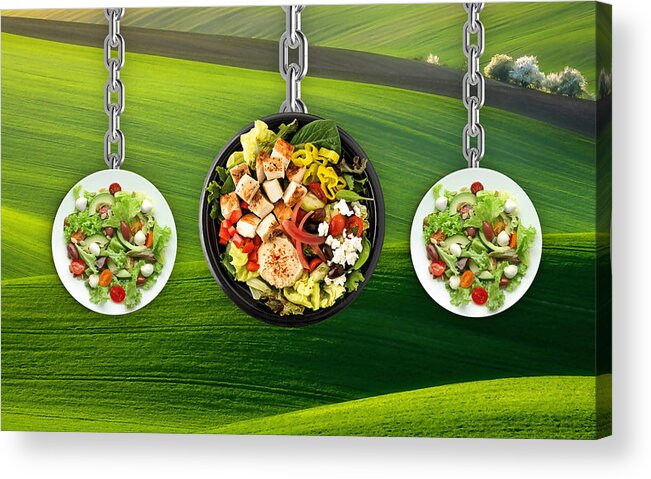 Salad Acrylic Print featuring the mixed media Salad For Lunch by Marvin Blaine