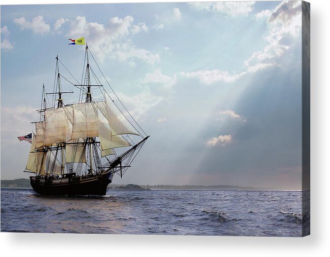 Friendship Of Salem Acrylic Print featuring the photograph Salem's Friendship Sails Home by Jeff Folger