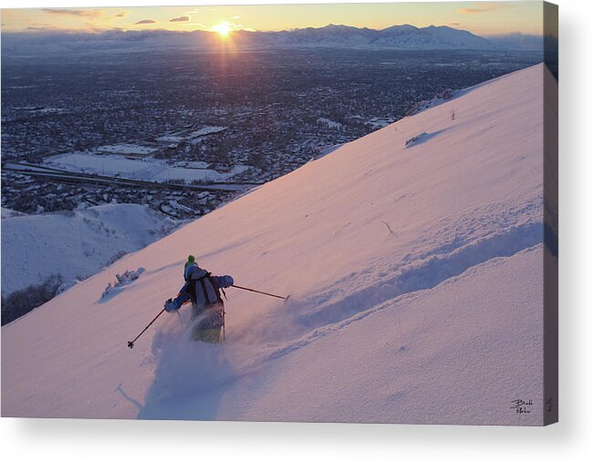 Ski Acrylic Print featuring the photograph Salt Lake City Skier by Brett Pelletier