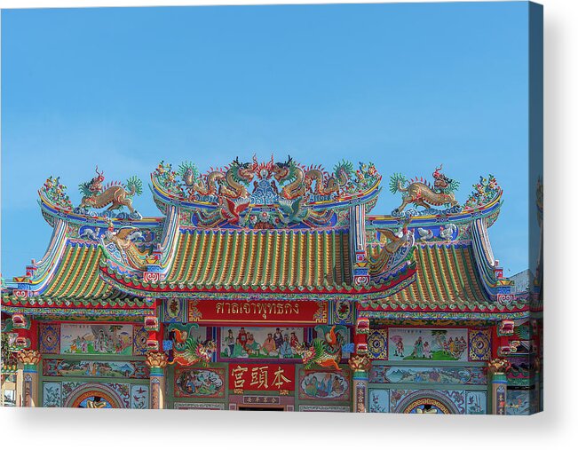Scenic Acrylic Print featuring the photograph San Jao Phut Gong Dragon Roof DTHU0701 by Gerry Gantt