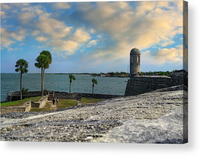 Estock Acrylic Print featuring the digital art San Marcos Fort In St Augustine by Laura Zeid
