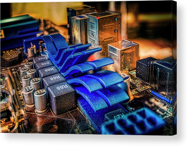 Electronics Acrylic Print featuring the photograph Sandstorm on the Motherboard by Micah Offman