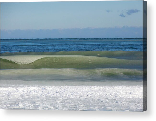 Scituate Acrylic Print featuring the photograph Scituate Winter Waves by Ann-Marie Rollo