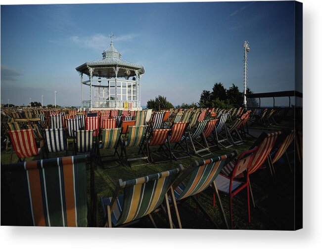Kent Acrylic Print featuring the photograph Seaside Deck Chairs by Epics