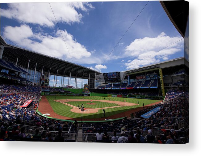 Florida Acrylic Print featuring the photograph Seattle Mariners V Miami Marlins by Rob Foldy