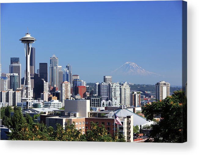 Downtown District Acrylic Print featuring the photograph Seattle, Wa by Veni