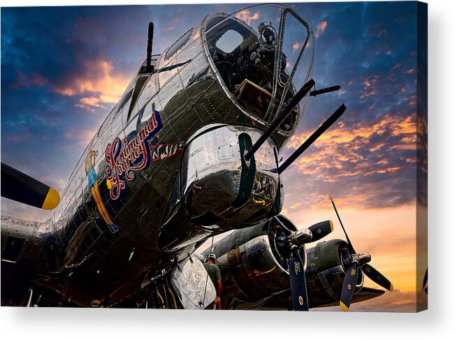Airplane
B-17
Bomber Acrylic Print featuring the photograph Sentimental Journey by Thomas Mccleave