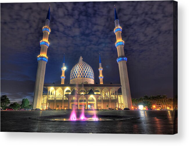 Mosque Acrylic Print featuring the photograph Shah Alam Mosque by Tuan Azizi