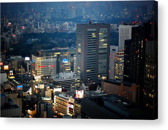 Built Structure Acrylic Print featuring the photograph Shinjuku At Night by Vjs