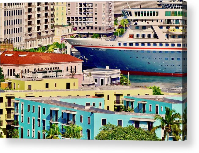 Puerto Rico Acrylic Print featuring the photograph Ship Parking Only by Debra Grace Addison