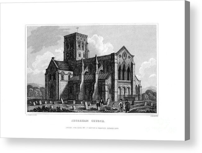Shoreham-by-sea Acrylic Print featuring the drawing Shoreham Church, West Sussex by Print Collector