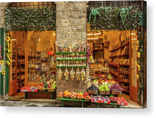 Siena Acrylic Print featuring the photograph Siena Market by Marcy Wielfaert