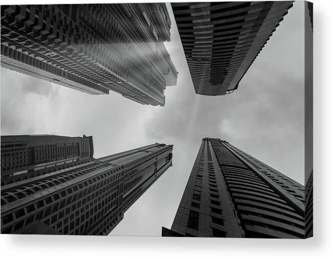 Dubai Acrylic Print featuring the photograph Skyscrapers Reach The Heaven by Nick Mares