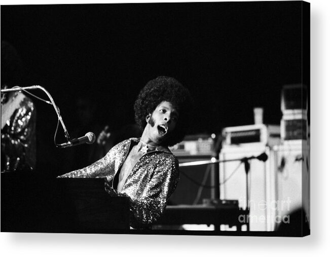 Concert Acrylic Print featuring the photograph Sly Stone At Madison Square Garden by The Estate Of David Gahr