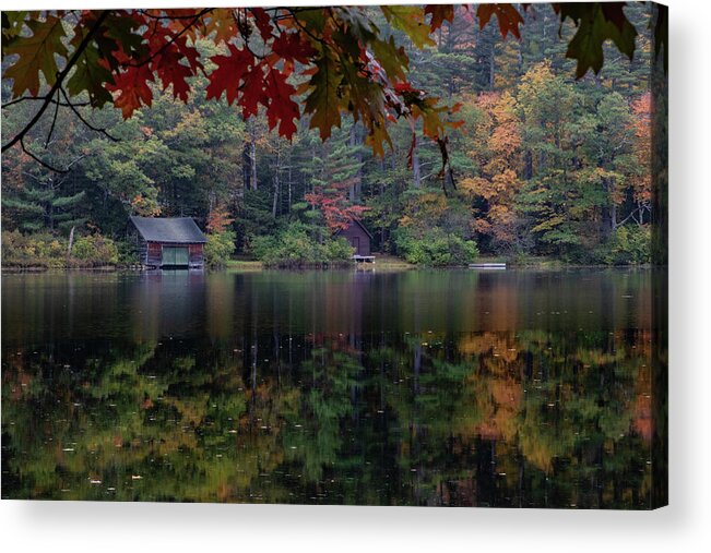 Tamworth Nh Acrylic Print featuring the photograph Small Pond New Hampshire Autumn by Jeff Folger