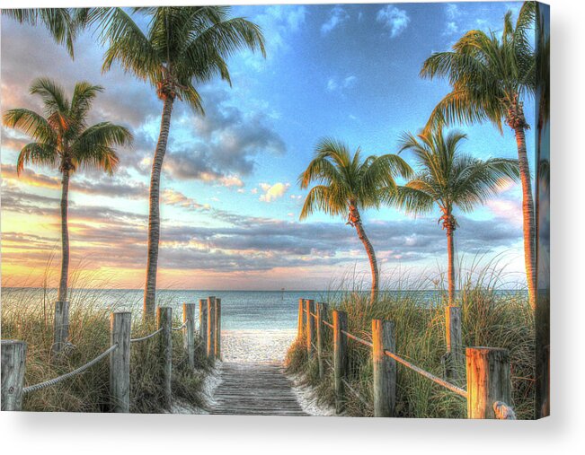 Smathers Beach Boardwalk Acrylic Print featuring the photograph Smathers Beach Boardwalk by Robert Goldwitz