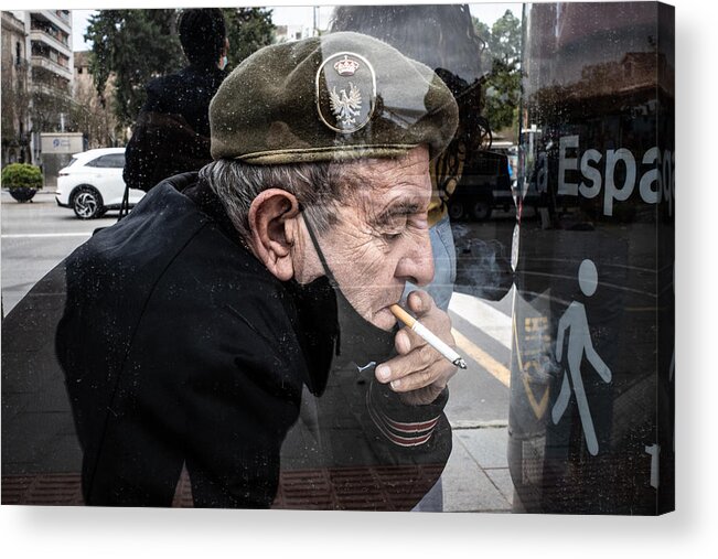 People Acrylic Print featuring the photograph Smoking Army by Pablo Abreu