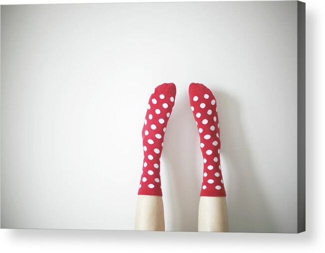 Shadow Acrylic Print featuring the photograph Socks With Polka Dots by Alfalfa126